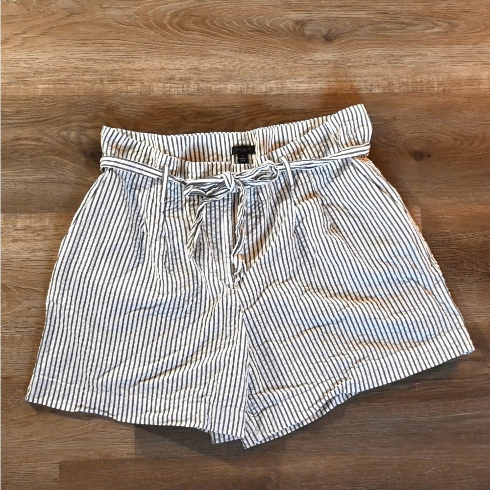 Ann Taylor High Waist Striped Shorts